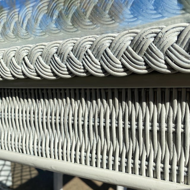 Wood 1970s Country White Wicker Dining Set - 5 Pieces For Sale - Image 7 of 10