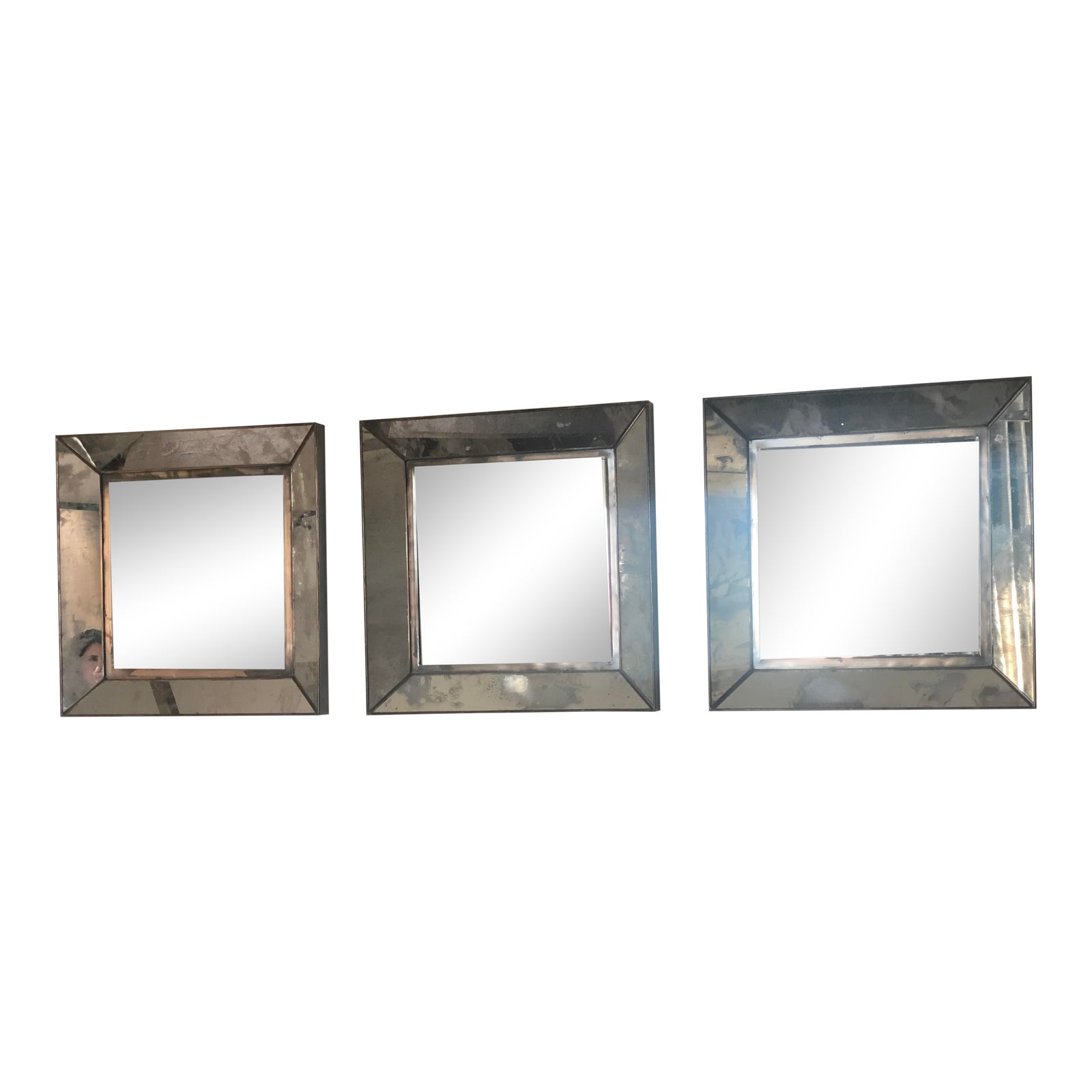 Crate and Barrel Square Dubois Square Wall Mirrors Set of 3 Chairish