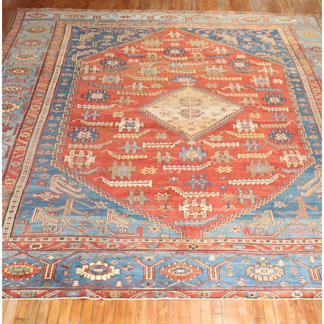 Antique Oversize Tribal Persian Bakshaish Rug For Sale - Image 18 of 18