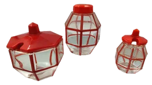 Art Deco Sugar & Salt Bowl and Pepper Container, 1950s, Set of 3
