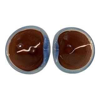 Vintage Galliano Ferro Murano Bullicante & Sommerso Geode Bowls – Pair For Sale