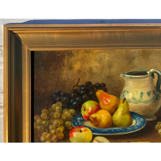 Paint Early 20th Century Still Life Oil Painting. Signed. For Sale - Image 7 of 13