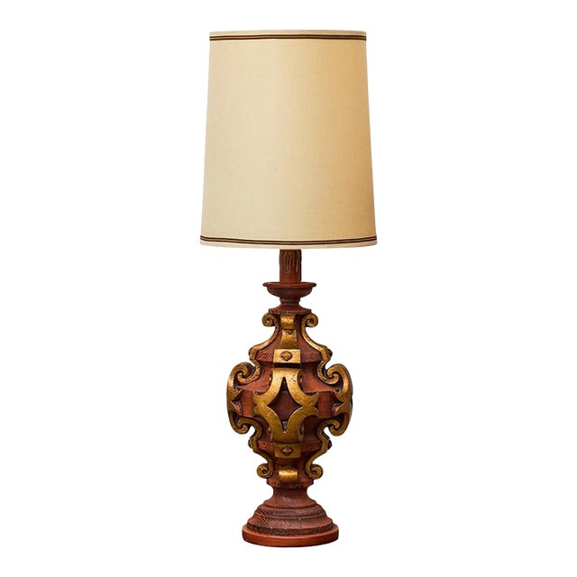 Mid 20th Century Regency Wood Lamp For Sale