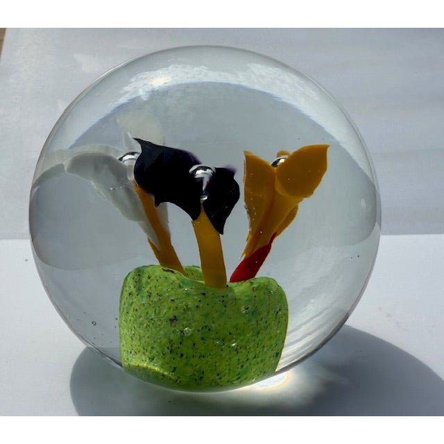 Mid-Century Modern Crystal Glass Paperweight For Sale - Image 3 of 8