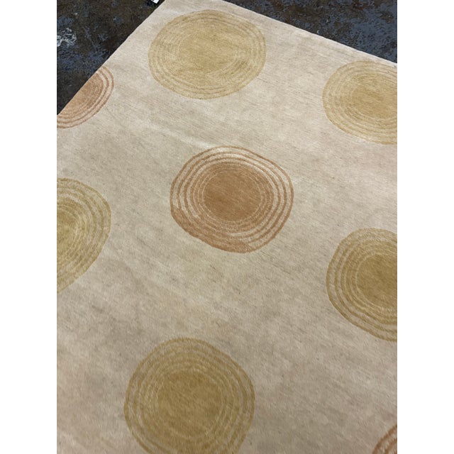 2010s 6ft X 9ft Warp & Weft Metro Modern Nepalese Sand Area Rug + Colorful Circles For Sale - Image 5 of 12