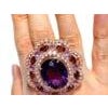 Bochic "Flamenco" Vintage Diamond, Amethyst & Fancy Gem Ring 18K Gold & Silver For Sale - Image 16 of 18