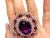 Bochic "Flamenco" Vintage Diamond, Amethyst & Fancy Gem Ring 18K Gold & Silver For Sale - Image 16 of 18