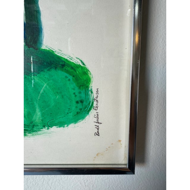 Ronald Julius Christensen, American (1923 - 1999) " Edge of a Park" Oil Painting For Sale - Image 4 of 12