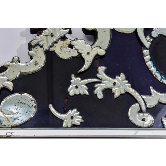 19th Century 19th Century French Eglomisé Venetian Etched Wall Mirror For Sale - Image 5 of 14
