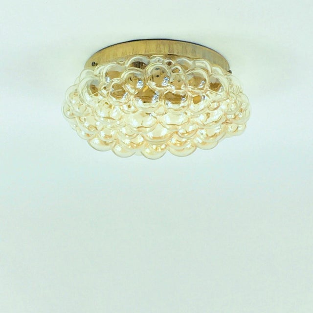 Mid-Century Modern Large Mid-Century Modern Amber Bubble Glass Ceiling Light by Helena Tynell for Limburg, Germany, 1960s For Sale - Image 3 of 10