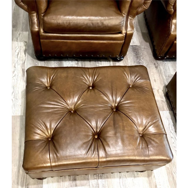 (2) Ralph Lauren Writer’s Chairs With (2) Ottomans For Sale - Image 10 of 11