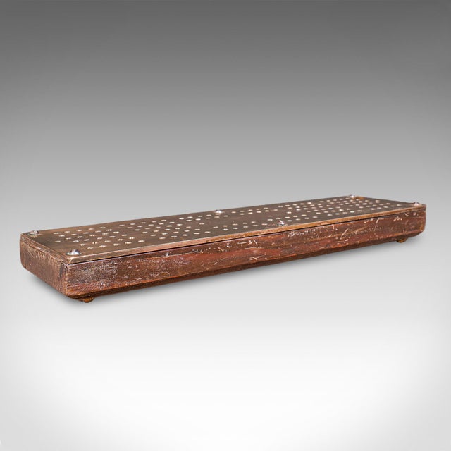 Antique Cribbage Board, English, Bronze, Pine, Gaming Peg Base ...
