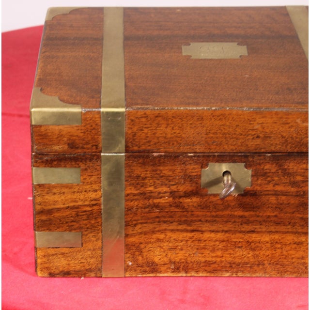 19th Century Walnut Marine Writing Desk with Hidden Compartment For Sale - Image 3 of 13