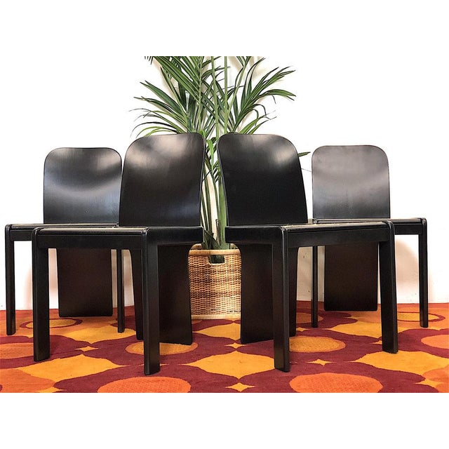 Vintage Italian Desk Chairs by Pierluigi Molinari by Pozzi, 1970s, Set of 4 For Sale - Image 4 of 18