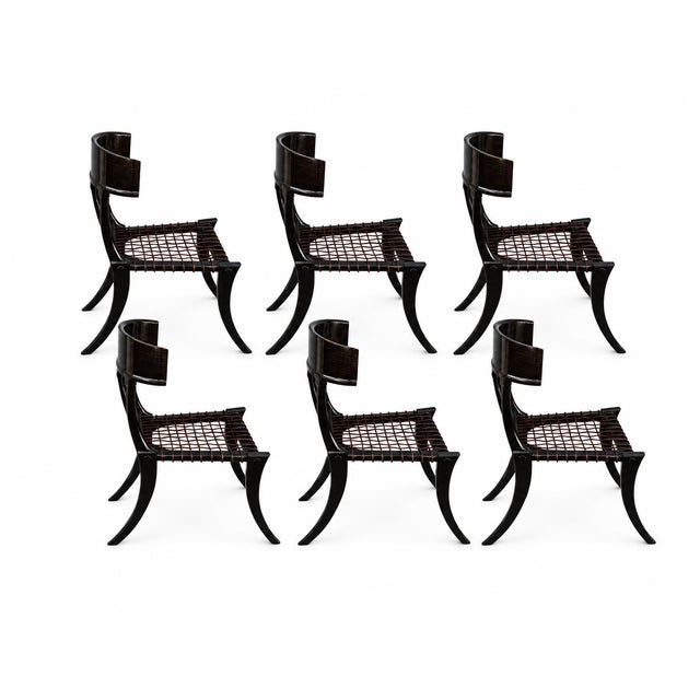 Mid-Century Modern Mid Century Modern Klismos Dining Chairs With Custom Finish - Set of 6 For Sale - Image 3 of 4