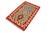 Abstract Retro Turkish Kilim Red Beige Hand-Woven Wool Rug For Sale - Image 3 of 9