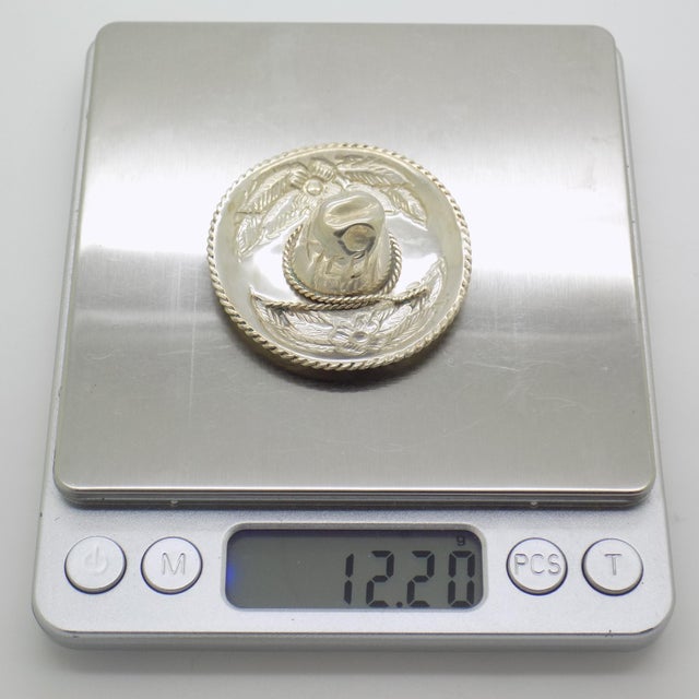 Vintage Mexican Handmade Genuine Sterling Silver Sombrero Hat Figurine, 1970s For Sale - Image 9 of 12