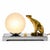 Art Deco Animal-Figure Table Lamp with Frosted Glass Globe, 1940s For Sale - Image 11 of 11
