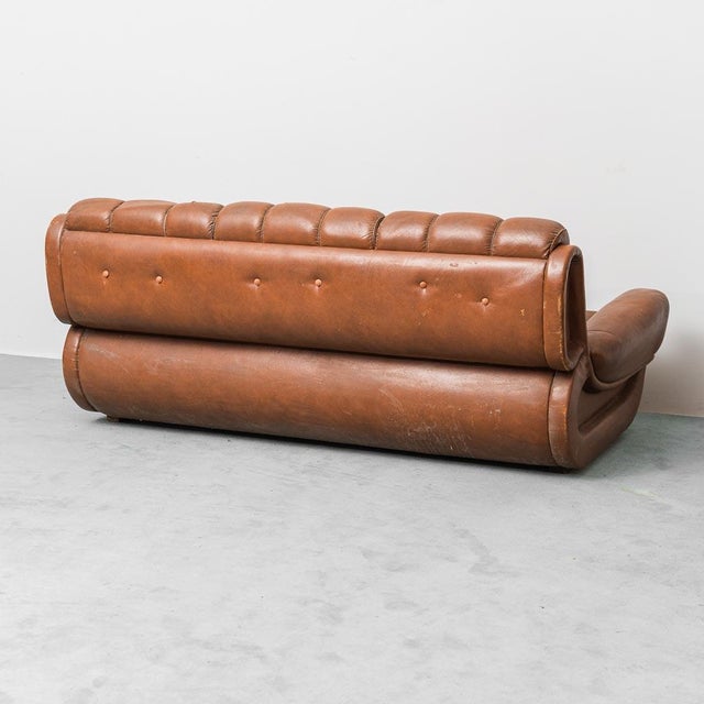 Vintage Three-Seater Leather Sofa, 1970s For Sale - Image 10 of 13