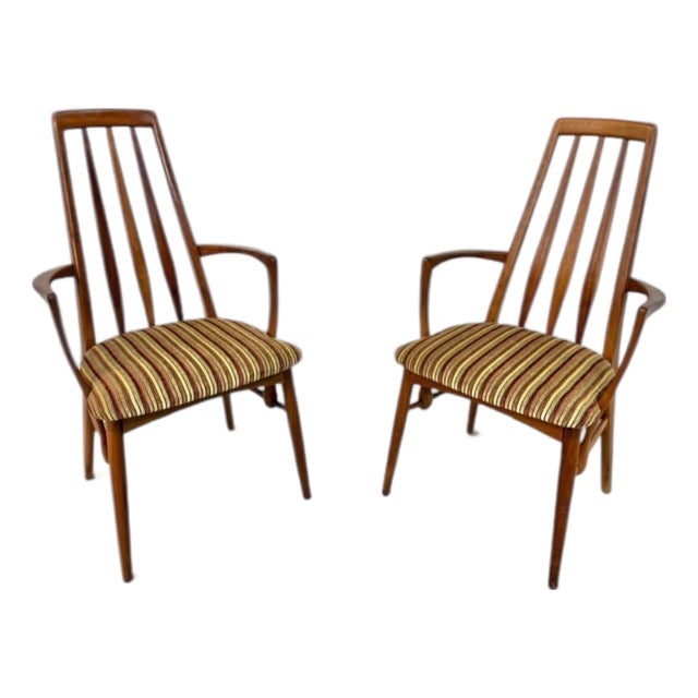 Mid-Century Danish Modern Teak Koefoed "Eva" Arm Chairs - Set of 2 For Sale