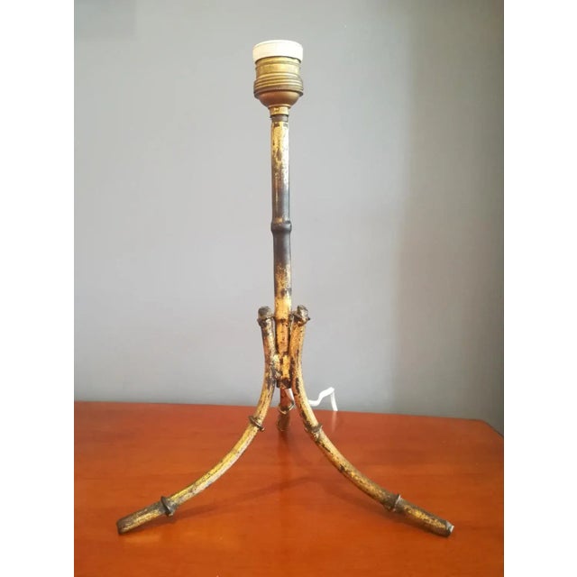 Table Lamp in Imitation Bamboo Gilt Metal, 1950s For Sale - Image 11 of 13