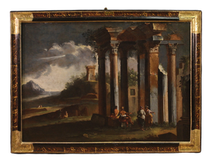 Venetian School Artist, Architectural Capriccio, 1750, Oil on Canvas