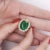 2000 - 2009 Gia Certified 9 Carat Jadeite Jade Type a and Diamond Halo Ring, Size 7.5 For Sale - Image 5 of 10