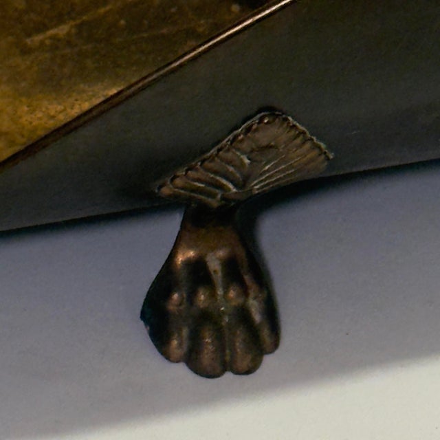 Metal Mid 20th Century English Brass Coal Scuttle on Paw Feet For Sale - Image 7 of 12