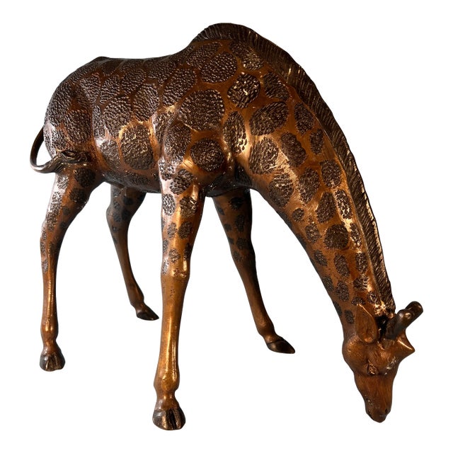 Vintage Bronze Giraffe Sculpture For Sale