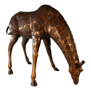 Vintage Bronze Giraffe Sculpture