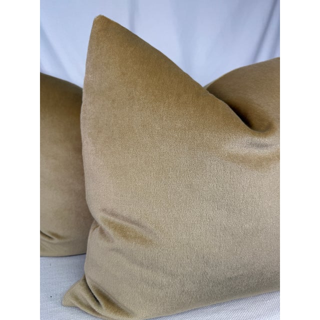 Transitional Brunschwig & Fils "Autun Mohair" in Lichen 22" Pillows-a Pair For Sale - Image 3 of 3