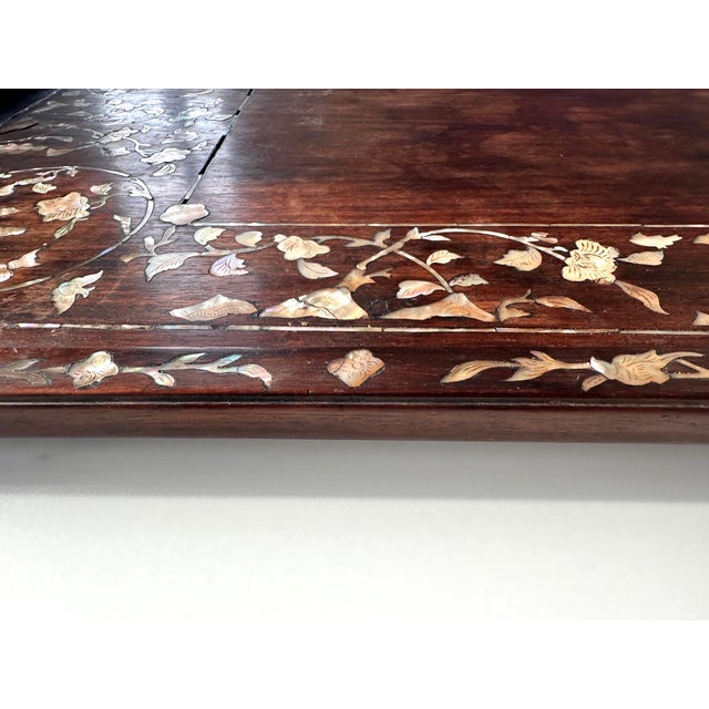 Antique Vietnamese Mother-of-Pearl Inlaid Hardwood Tray, C. 1880–1920 For Sale - Image 9 of 15
