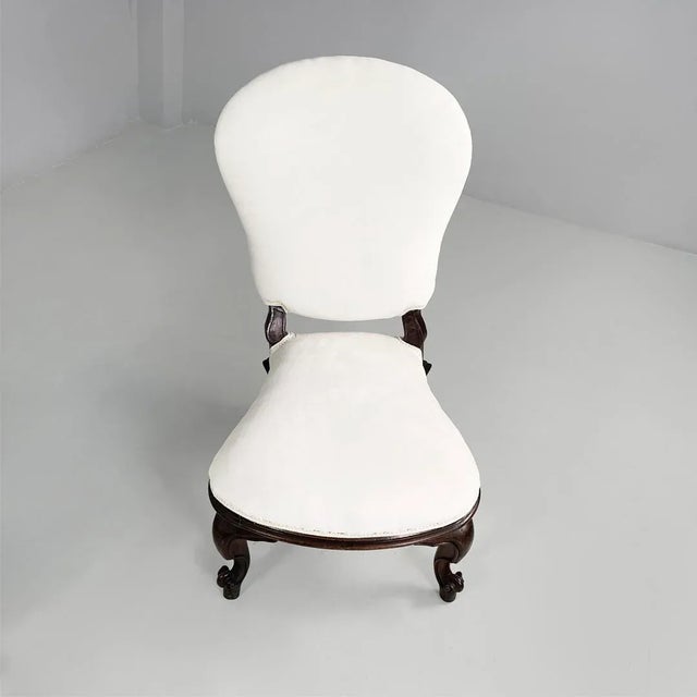 Wood Italian Wooden and White Fabric Armchairs, 1930s, Set of 2 For Sale - Image 7 of 18