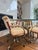 Metal Vintage Cal-Style Bronzed Chrome & Glass Dining Set With Rolling Armchairs — Set of 5 For Sale - Image 7 of 14