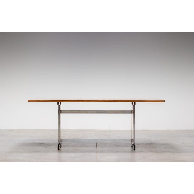 Brown Dining Table by Jules Wabbes, Belgium, 1970s For Sale - Image 8 of 9