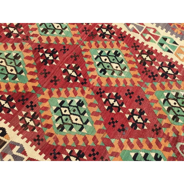 Vintage Turkish Kilim Rug - 73" X 117" For Sale - Image 10 of 12