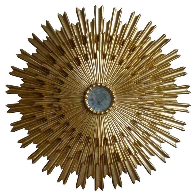 Large Gilded Triple Layered Sunburst Mirror, Spain, 1950s For Sale - Image 13 of 13