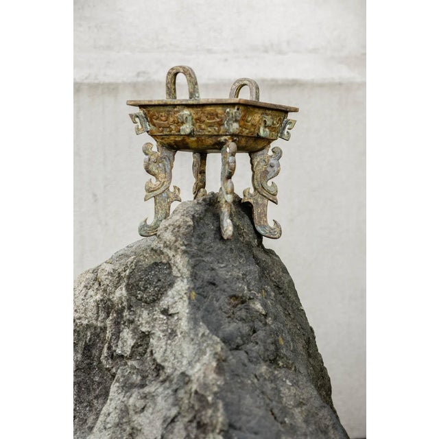 2010s Lawrence & Scott Patinated Tall Incense Burner For Sale - Image 5 of 6