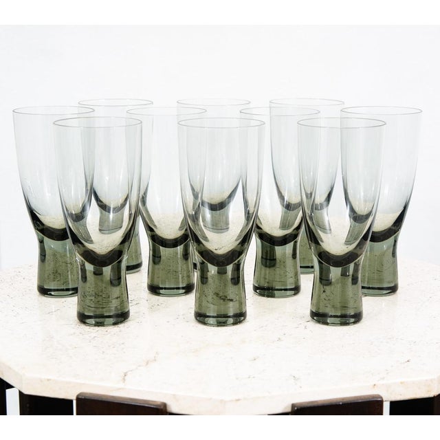 Mid 20th Century Mid Century Modern Glass Highball Per Lutkin Holmegaard Smoked Grey - Set of 10 For Sale - Image 10 of 12