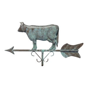 19th Century Copper Cow Weathervane With Arrow, American Folk Art, Ca. 1880–1910