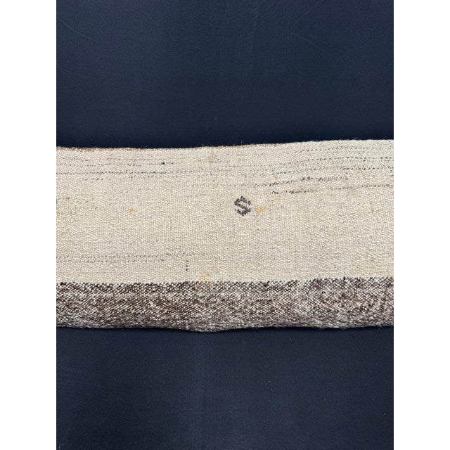 Contemporary Turkish Hemp Pillow Cushion Natural Beige Gray Cushion Cover 14x45 For Sale - Image 3 of 4