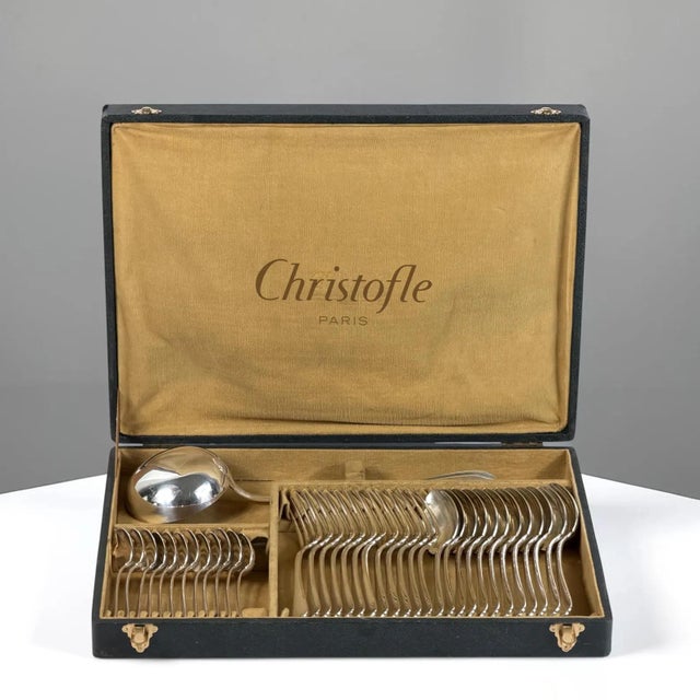 Vintage French Japonais Silver-Plated Flatware Service from Christofle, France, 1930s, Set of 37 For Sale - Image 14 of 14