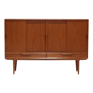 Model 13 Highboard in Teak by Gunni Omann for Omann Jun, Denmark, 1960s For Sale