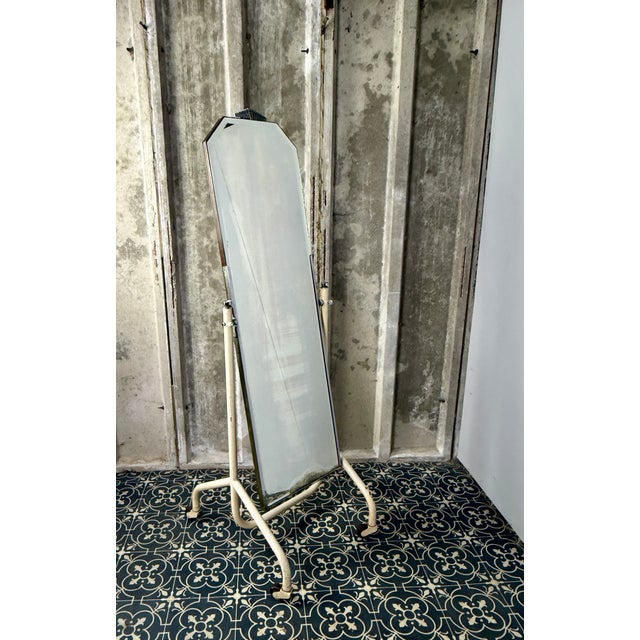 Vintage Art Deco Cheval Mirror with Industrial Function, 1930s For Sale - Image 11 of 17
