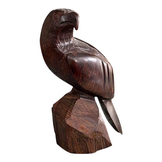 Late 20th Century Hand Carved Eagle / Bird Sculpture For Sale