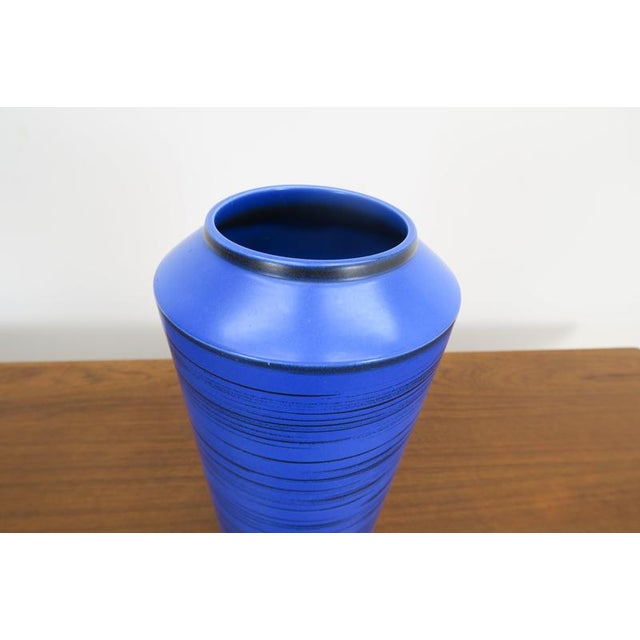 Blue and Black Ceramic Vase, 1960s For Sale - Image 3 of 6