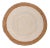 White Jute Round Hand Made Braided Style Boho Rug 5 Foot For Sale