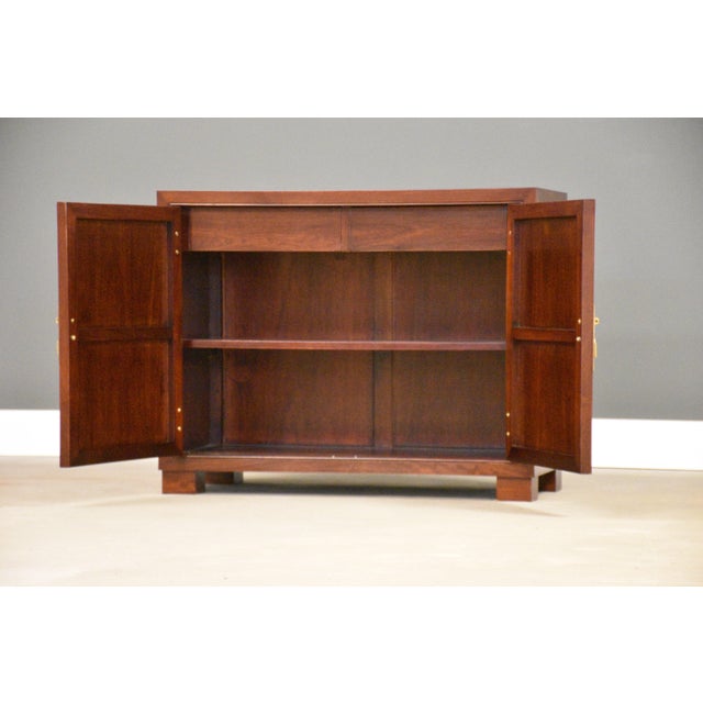 1970s 1970s Solid Mahogany and Brass Chest Credenza For Sale - Image 5 of 10
