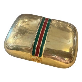 A 1980s Modern Gilt Brass and Lacquer Luxury Box by Gucci For Sale