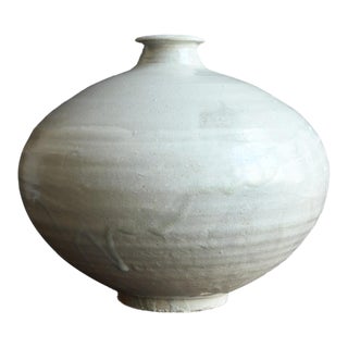 Joseon Dynasty White Porcelain Jar / 15th-19th Century / Excavated Flower Vase For Sale